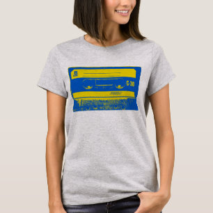 Camiseta Fita Cassete Azul e Amarela Retro