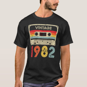 Camiseta Fita Cassete de aniversário de 40 anos Vintage 198