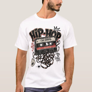 Camiseta Fita Cassete de Hip Hop dos Anos 90 Old School Ret