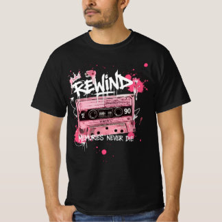 Camiseta Fita Cassete Rewind Graffiti | Memórias Nunca Morr