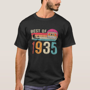 Camiseta Fita Cassete Vintage Melhor De 1935 Nascido Aniver