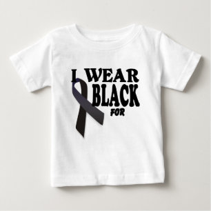 Camiseta Fita da consciência da melanoma eu visto o preto