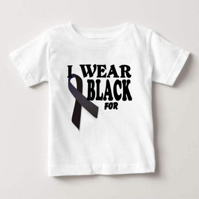 Camiseta Fita da consciência da melanoma eu visto o preto (Frente)