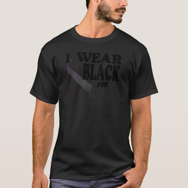 Camiseta Fita da consciência da melanoma eu visto o preto (Frente)