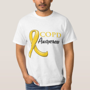 Camiseta Fita da consciência de COPD (fita do ouro)