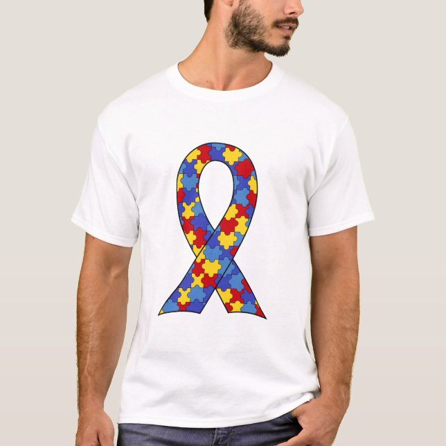 Camiseta Fita da consciência do autismo (Frente)