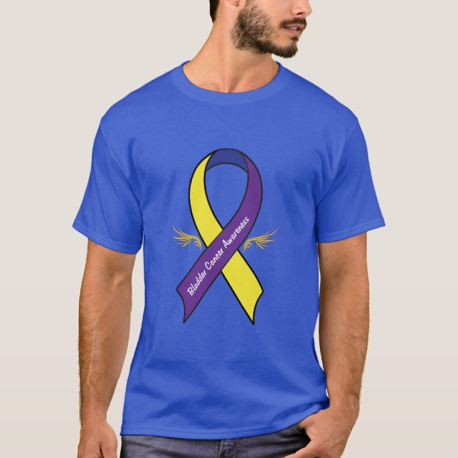 Camiseta Fita da consciência do cancer de bexiga com asas (Frente)