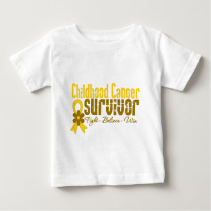 Camiseta Fita da flor do sobrevivente de câncer da infânc