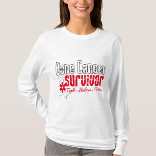 Camiseta Fita da flor do sobrevivente de câncer do osso