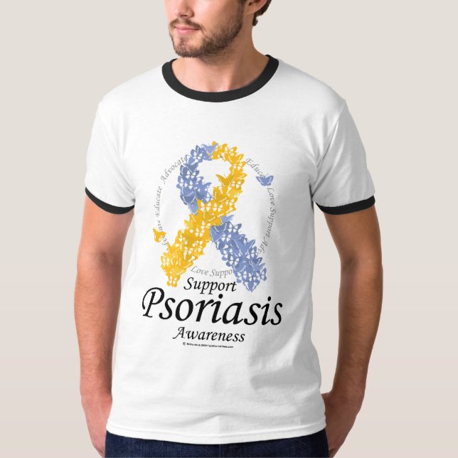 Camiseta Fita da psoríase das borboletas (Frente)