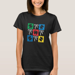 Camiseta Fita de Autismo Puzzle Coqutte Conscientização do 