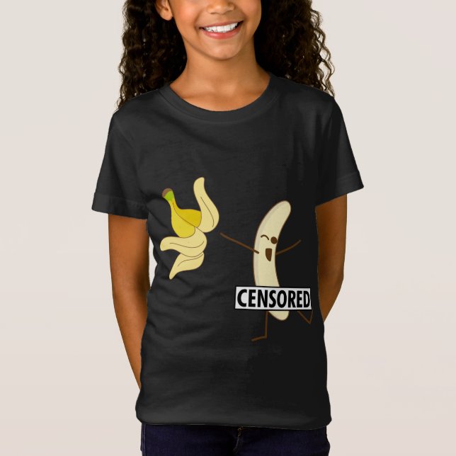 Camiseta Fita De Banana Censurada Engraçada Para Um Menino  (Frente)