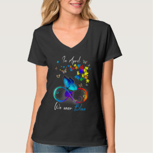 Camiseta Fita De Borboleta Em Abril Vestimos Autismo Azul E