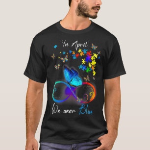 Camiseta Fita De Borboleta Em Abril Vestimos Autismo Azul E