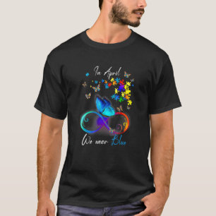 Camiseta Fita De Borboleta Em Abril Vestimos Autismo Azul E