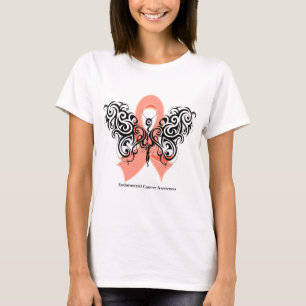 Camiseta Fita de Borboleta Tribal Cancer Endometrial