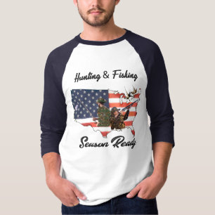 Camiseta Fita de Botão de Chapéu de Camisola-T de Caça e