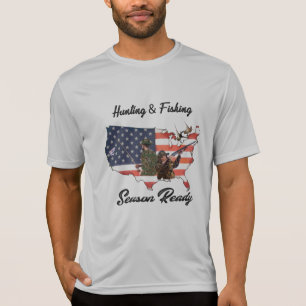 Camiseta Fita de Botão de Chapéu de Camisola-T de Caça e Pe