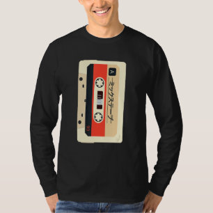 Camiseta Fita de Cassete de Música Japonesa da Retro Vintag