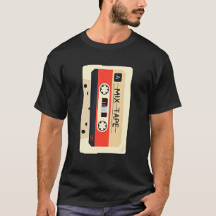Camiseta Fita de Cassete de Música Mistura com Vintage 80s
