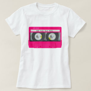 Camiseta Fita de cassete Girly Pink Personalizável