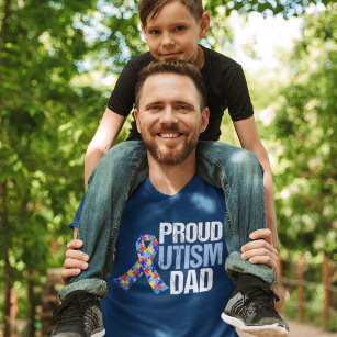 Camiseta Fita de Consciência Azul do Pai de Autismo Ortoso