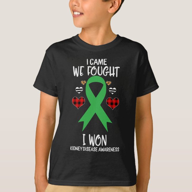 Camiseta Fita De Consciência Da Doença Eu Vim Nós Lutamos Q (Frente)