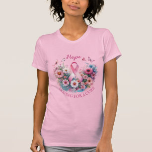 Camiseta Fita de Consciência do Cancer da Mama