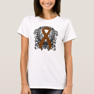 Camiseta Fita de Consciência Marrom com Asas