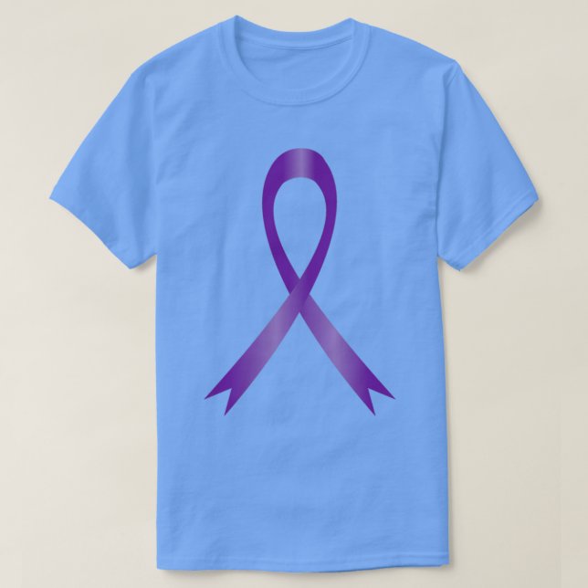 Camiseta Fita de Consciência Roxa Escura (Frente do Design)