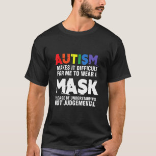 Camiseta Fita de Conscientização Autista Tolerância Máscara
