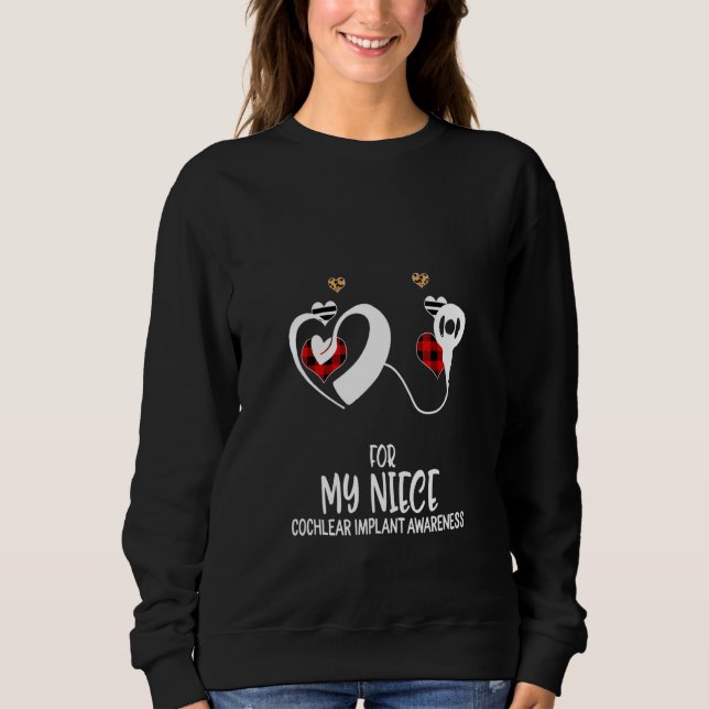 Camiseta Fita de Conscientização de Implante Coclear Para M (Frente)