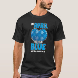 Camiseta Fita de Conscientização do Autismo do Quebra-Cabeç