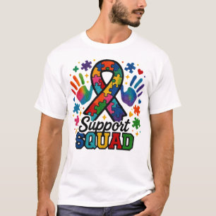 Camiseta Fita de Conscientização do Quebra-cabeça da Equipe