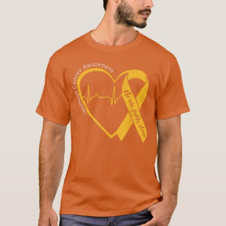 Camiseta Fita de Coração Dourado de Conscientização do Cânc