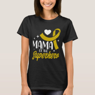 Camiseta Fita de Infância Câncer Mamãe de um Super-herói