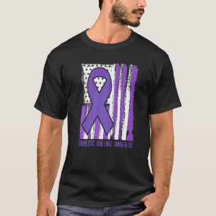 Camiseta Fita de laço de bandeira roxa de conscientização s