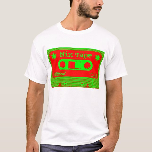Camiseta Fita de mistura psicodélica - Vermelha e Verde (Frente)