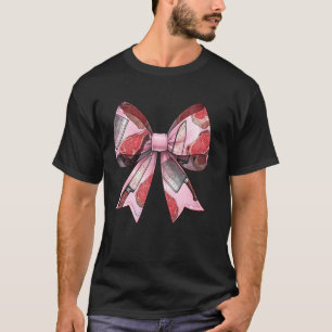 Camiseta Fita de Padrão de Facão de Açougueiro com Laço Sed