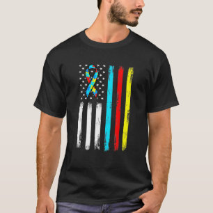 Camiseta Fita de Peça de Puzzle da Bandeira Americana Legal