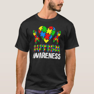 Camiseta Fita de Puzzle de Conscientização do Autismo Com C