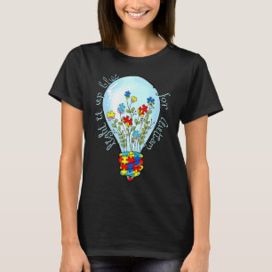 Camiseta Fita de Puzzle do Autismo Ilumine de Azul Pelo Aut