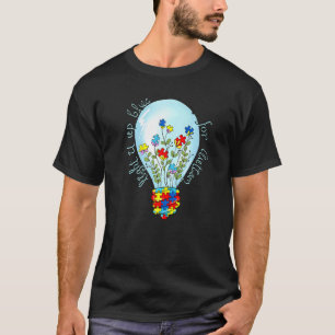 Camiseta Fita de Puzzle do Autismo Ilumine de Azul Pelo Aut
