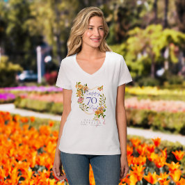 Camiseta Fita de Rosa Dourada 70º Aniversário