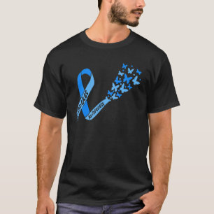 Camiseta Fita De Sensibilização Para A Diabetes E Borboleta