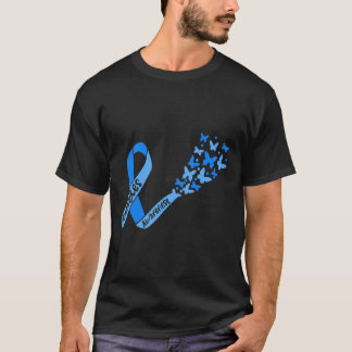 Camiseta Fita De Sensibilização Para A Diabetes E Borboleta