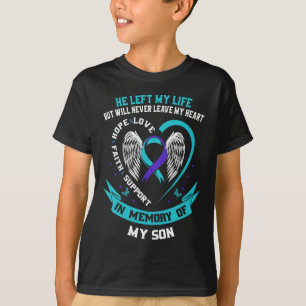 Camiseta Fita de Sensibilização para o Suicídio em Teal e R