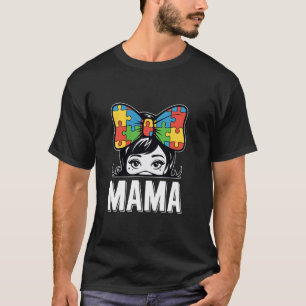 Camiseta Fita do Autismo da Mamãe Conscientização do Autism