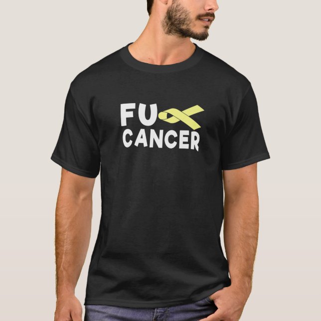 Camiseta Fita do Cancer de Luta do Cancer Ósseo (Frente)