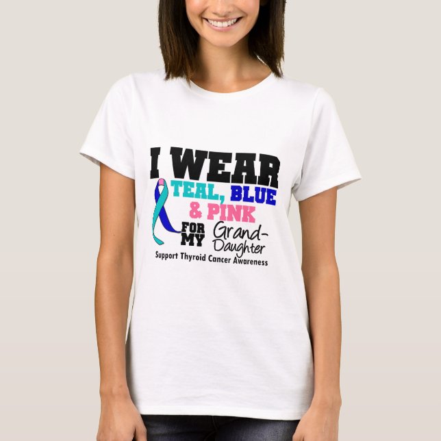 Camiseta Fita do cancer de tiróide para minha neta (Frente)